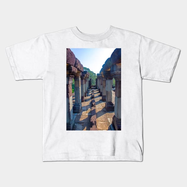 Columns and Arches, Baphuon Temple Kids T-Shirt by BrianPShaw